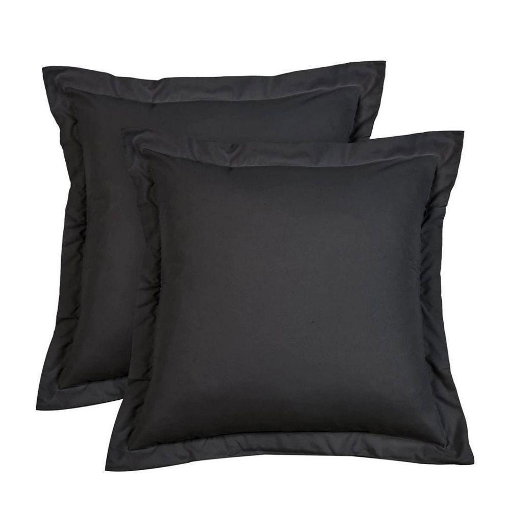 Throw Pillow Covers Wrinkle and Fade Resistant 18x18in Set of 2 Black